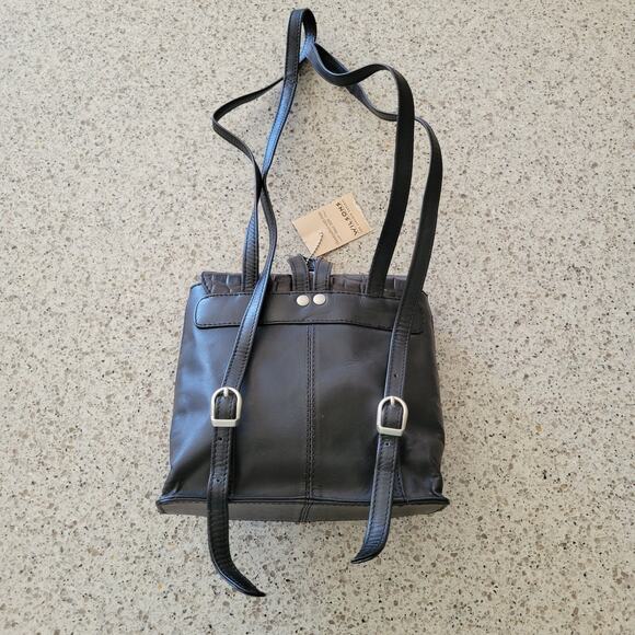 VTG 90s Wilson\'s Leather Croc Embossed Black Mini Backpack Adjustable Purse✨️NWT main image 8